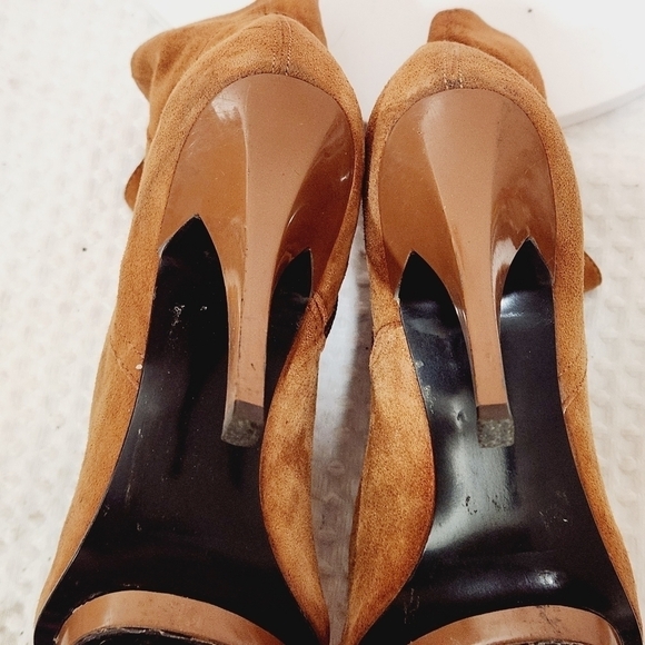 Carlari Caramel Almond Toe Platform Ankle Boot Heels Size 7 - Picture 11 of 12